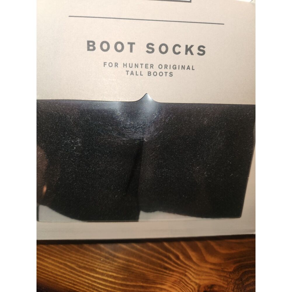 Hunter Boot Socks Womens M Medium Black Fleece Tall Wellington Rain Boot NWT